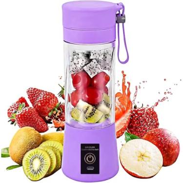 Imagem de Mini Liquidificador Portatil Mixer Juice Garrafa Portátil Cabo USB 6 Lâminas Shake Coqueteleira Eletrica Sem Fio Squeeze Recarregavel (Cores Sortidas)