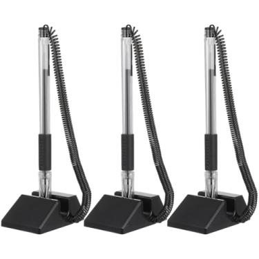 Imagem de Operitacx 3 peças de presente em canetas tipo gel suporte de festa de mesa esferográfica, suporte de junta de bobina de sinalização suporte de mesa mola fixa suporte preto suprimentos neutros suporte de mesa