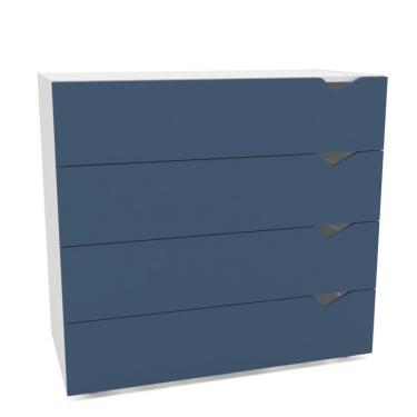 Imagem de Cômoda Porto 4 Gavetas Branca e Azul