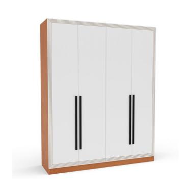 Imagem de Guarda-Roupa Casal Valência 4 Portas 4 Gavetas Freijó e Branco