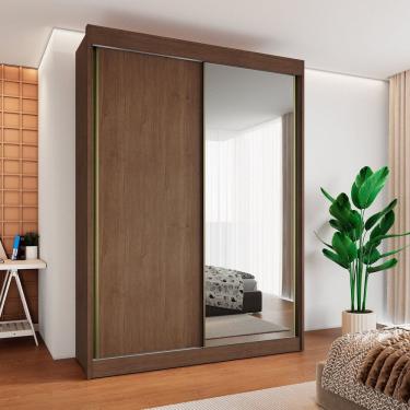 Imagem de Guarda Roupa Casal 2 Portas de Correr 100% Mdf Chicago Cacau
