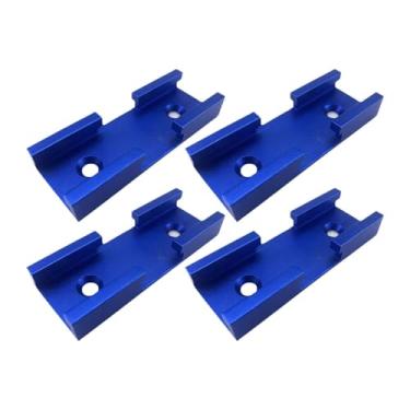 Imagem de Dualoai 4pcs Woodworking T rastreios de alumínio T Trilhas t robustos robustos miter bitola de corte duplo de para o roteador tabela diy, Azul