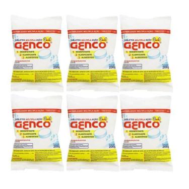 Imagem de Kit Tablete pastilha de Cloro 3 em 1 Genco 6 unidades - Cloro tratamen