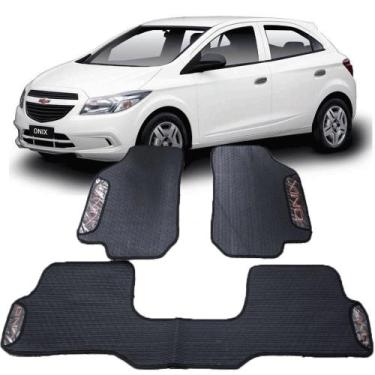 Imagem de Jogo tapete emborrachado do chevrolet onix  jogo com 3 peças inteiriço