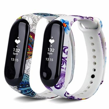 Imagem de Pulseira T-Blue para Xiaomi Mi Band 4/Mi Band 3 bandas, tira de substituição colorida Wirstband para Xiaomi MiBand 4/MiBand 3 pulseiras inteligentes acessórios (sem rastreador), 2PCS03