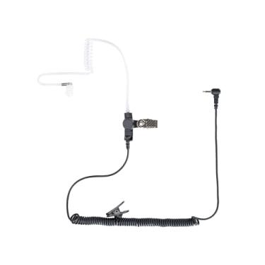 Imagem de POFENAL Fone de ouvido Walkie Talkie Radio apenas para ouvir com clipe de retenção de tubo acústico transparente (pino de 2,5 mm, 1 peça)