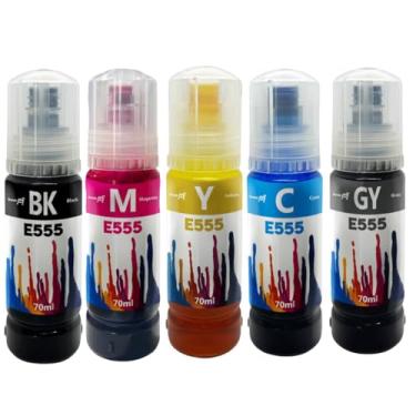 Imagem de kit 5 tintas Impressoras L8180 L8160 L8190 T555 Inova Ink