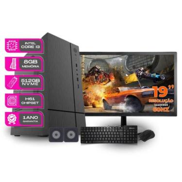 Imagem de Computador Completo Core i3 8gb 512gb ssd nvme kit teclado e mouse Mon