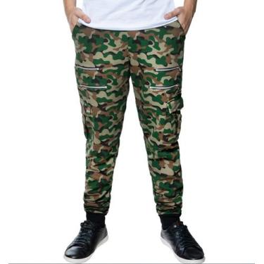 Imagem de Calça de moleton camuflado saruel skinny sport luxo - Konoa, Verde, M,