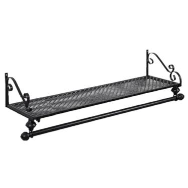 Imagem de OUFEIJIA Prateleiras DIY com moldura de metal para exibição de roupas, loja de roupas, varão, suporte de armazenamento montado na parede para boutique loja de roupas