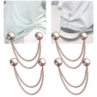 Imagem de Pacote com 4 clipes magnéticos multifuncionais para roupas, botões de força magnética, corrente de ímãs Hijab poderosos, broche multiuso sem alfinete para cardigã xale acessórios de roupas bainha