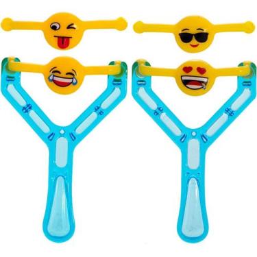 Imagem de 02 Estilingues Bodoque Lancador Baladeira Smiles Emoji Refil - Art Bri