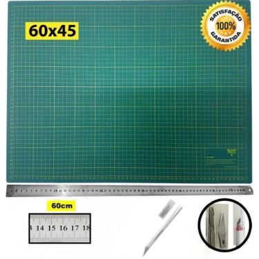 Imagem de Base Corte A2 60x45 Régua Inox 60cm Caneta Estilete Precisão - De Acor