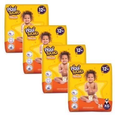 Imagem de Kit 4 PCT Fralda Descartável Piquitucho Mega - Todos os tamanhos, XG