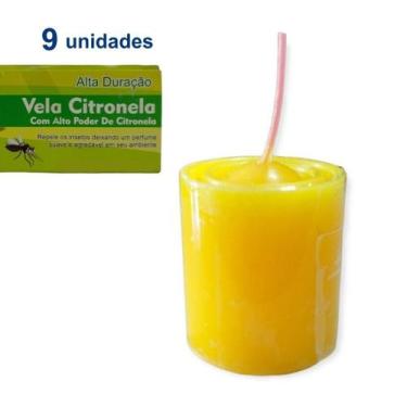 Imagem de Kit 9 Vela Citronela Extra Forte Repelente Insetos Mosquito Alta Duraç