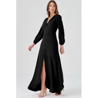Imagem de Vestido Longo PKS Com Fenda Preto, G