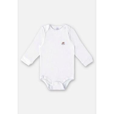 Imagem de Body Manga Longa em Suedine Unissex para Bebê Up Baby, Branco, 3