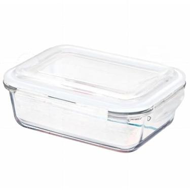 Imagem de Kit 10 Potes de Vidro Hermético 1040ml Retangular com Tampa (5,370ML - RETANGULAR)