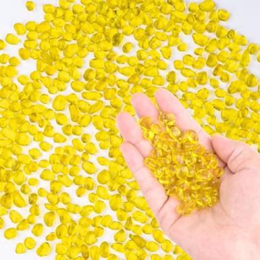 Imagem de Meschett Pedras de vidro coloridas, cascalho de tanque de peixes de 500 g, cascalho de aquário arco-íris irregular pequeno para decorações de aquário e tanque de tartaruga, cristais de contas de vidro