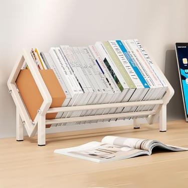 Imagem de Estante de mesa intitulada organizadora de livros para amantes de livros e porta-discos, suporte de mesa para exibição de revistas/CDs/livros, mini estante de mesa no escritório/casa/sala de estar