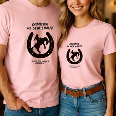 Imagem de Camiseta Blusa Adulto Casal Country Estampa Comitiva Os Sem Limite Agr