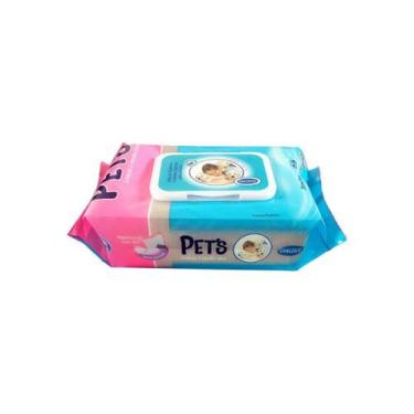 Imagem de Lenços Umedecidos Para Cães Gatos C/ 80 Toalhas - Chalesco