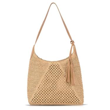 Imagem de QTKJ Bolsa de praia de palha para mulheres, sacola de grande capacidade, bolsa de mão para férias, viagens, uso diário (estilos 316