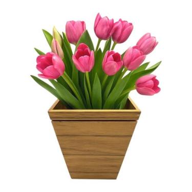 Imagem de Vaso Plantas Cachepo Pequeno 15cm Quadrado Mdf Decorativo - P.A BRINQU