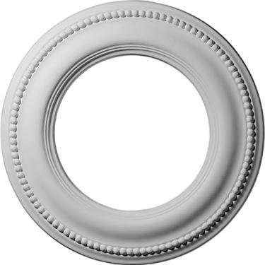 Imagem de Medalhão de Teto Bradford Clássico Ekena Millwork CM13BR 33 cm OD x 19 cm ID x 1,9 cm, Inteiro, 13"OD x 7 1/2"ID x 3/4"P (Fits Canopies up to 8 5/8"), Factory Primed