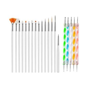 Imagem de Conjunto De Pincéis Para Arte Em Unhas, 5/20 Peças, Caneta Pontilhador