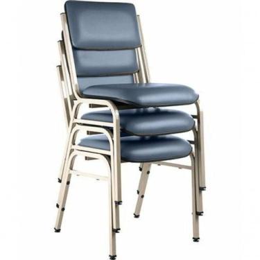 Imagem de Kit Com 3 Cadeiras Para Auditórios Linha Hotel Smart Azul - DESIGN OFF