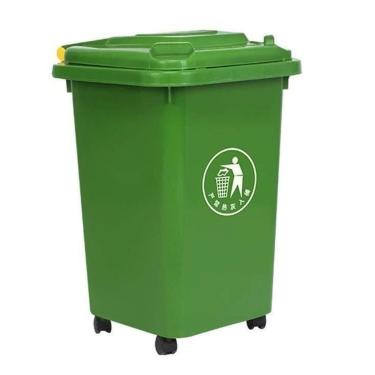 Imagem de Lixeira Shopping Lata Lixo Com Rodas Lata Lixo Externa Fácil Mover Caixa Lixo Doméstica Espessa Latas Lixo Internas/externas(Green,30L)