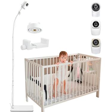 Imagem de Haloera Suporte De Chão Universal Para Monitor De Bebê Atualizado Para Câmeras Vtech Vm901, Vm928Hd, Vm5463, Vm819, Vm919Hd, Base Estável E Silenciosa, Altura Ajustável, Fácil Montagem, Sem Ferramen