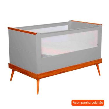 Imagem de Berço Minicama Canção de Ninar com Colchão Baby D18 (10x70x130) Cinza