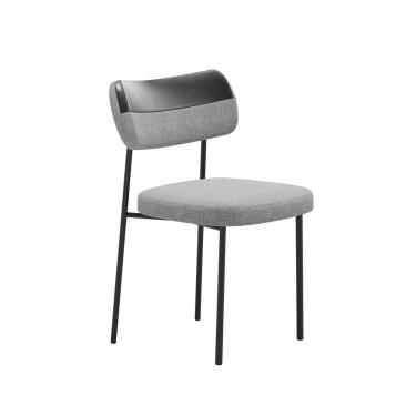 Imagem de Cadeira Estofada Mona Para Sala Jantar Gourmet em Aço-Curíssimo-Linho-EdeCasaMoveis