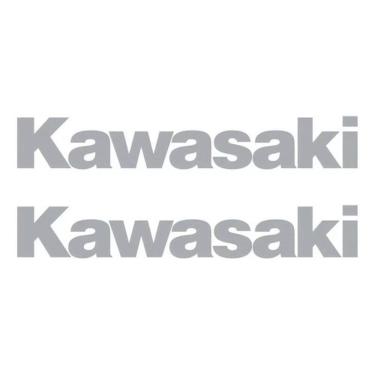 Imagem de Par Adesivo Faixa Compatível Com Kawasaki Tanque- Prata 01