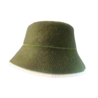 Imagem de IEUDNS Chapéu de sauna, touca de sauna com diâmetro de 29 cm, boné fishman, portátil para ambientes internos, estilo russo, acessórios para banho russo, para, Verde Escuro