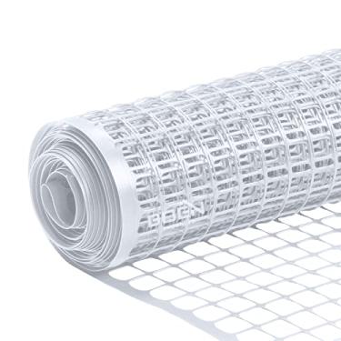 Imagem de BOEN Cerca de jardim barreira temporária ao ar livre para cães, coelhos ou veados, rede de jardim proteção de plantas de malha de plástico (101,6 cm x 25', branco)