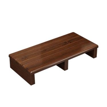Imagem de FORRTY Escada De Madeira – Degrau Para Cama, Entrada, Cozinha, Banheiro – Banco Baixo Resistente, Madeira Maciça, Antiderrapante, Sem Montagem, Tamanhos 40–100cm(Marrom,60X30X15CM)