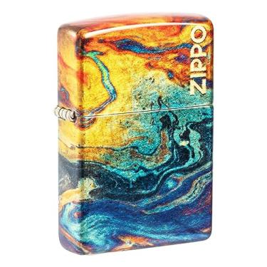 Imagem de Zippo Isqueiro de bolso de latão polido 540 com design colorido