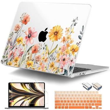 Imagem de DONGKE Para Macbook Air 13,6" Case 2025 2024-2022 A3240 A3113 A2681 M4 M3 M2 Chip Touch Id, Capa Rígida De Plástico E Teclado Adaptador Tipo C 13" M4, Cor Daisy