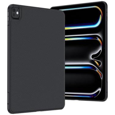 Imagem de BENKS Capa ArmorPro para iPad Pro de 11 polegadas (M4) 2024, fina e leve à prova de choque com suporte para lápis, suporta carregamento de Apple Pencil, construída com fibra Kevlar Dupont e TPU