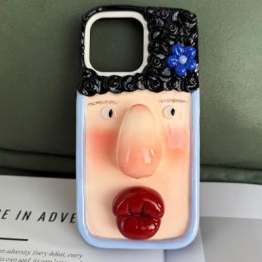Imagem de Unitvbba Capa de telefone Ugly Weirdo de argila 3D – Emoji engraçado, capa feita à mão, ajuste personalizado para qualquer modelo de telefone (Mischievous) multicolorido