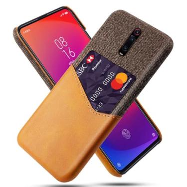 Imagem de Capa para Xiaomi Mi 9t PRO,Tela e tampa de couro PU,Antideslizante,360°cobertura completa à prova de choque com 1 slot de cartão atrás,Prevenção de queda-Brown