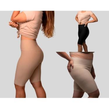 Imagem de Bermuda Modeladora Yohn Cintura Alta Cós Duplo Disfarça Barriga Celuli