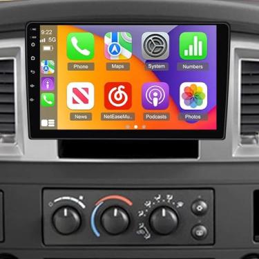 Imagem de Estéreo automotivo para Dodge Ram 1500 2500 3500 4500 2006-2008, Dodge Durango 2004-2009 com carro sem fio e Android Auto, rádio automotivo com tela sensível ao toque de 9 polegadas com GPS, WiFi