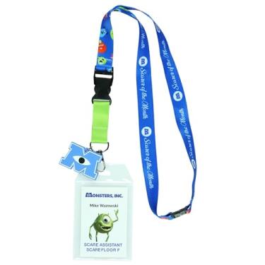 Imagem de Disney Monsters Inc Scarer of the Month Mike Wazowski Scarer Assistant Breakaway Cordão de identificação com pingente de borracha de 5 cm (verde)