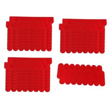 Imagem de Esquirla Telhas de madeira para casa de bonecas em chapa de feltro cortadas e costuradas em chapas grossas de tecido de feltro, Vermelho