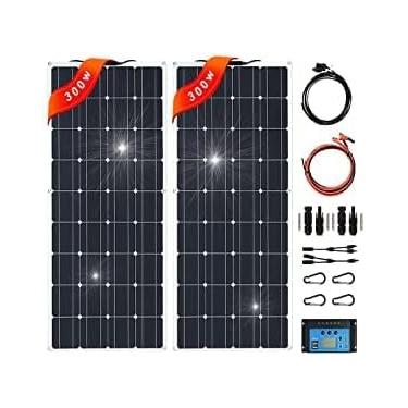 Imagem de Carregador De Bateria Solar De 400 Watts, Painel Solar Monocristalino De 2×200 W 18 V, Kit De Painel Solar Dobrável De Alta Eficiência Para Casa, Camping, Barco, Caravana