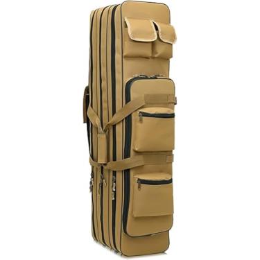 Imagem de 31/39/47 Polegada Duplo Longo Rifle Caso Ltifuncional Outdoor Tático Grande Capacidade Adulto Transporte Caso Rifle Bolsa Estrutura De Três Camadas À Prova D'Água Zíper Bidirecional, B, 80CM